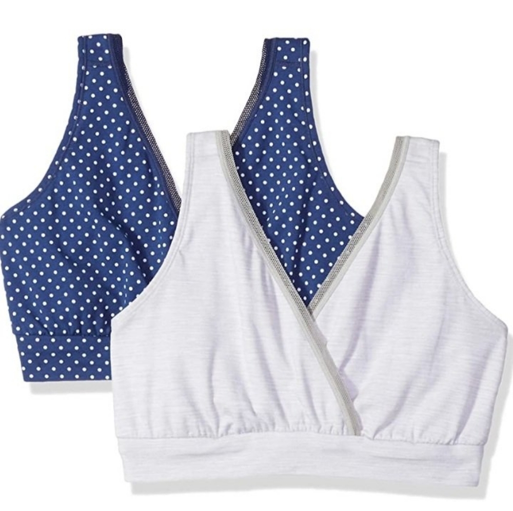 Playtex Nursing Pullover Sleep Bra 2-Pack Criss Cross Maternity Size Medium